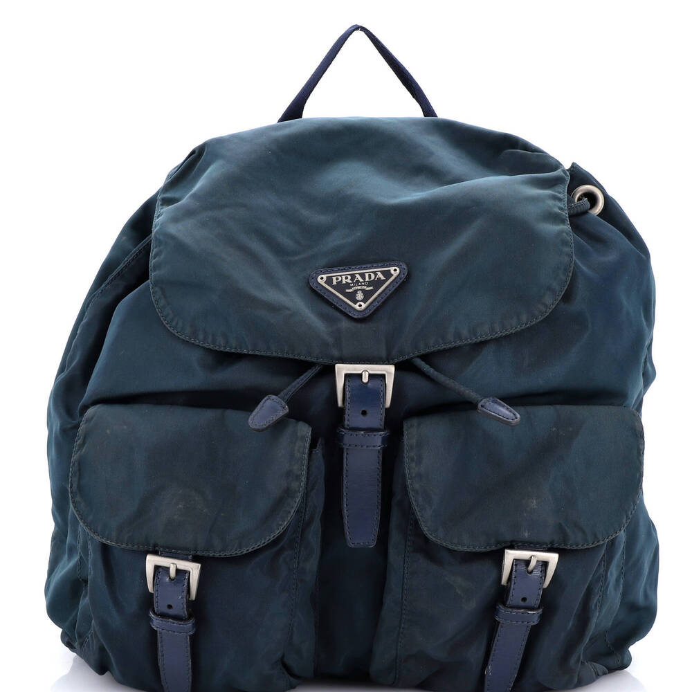 Prada Medium Double Front Pocket Backpack Tessuto - image 1